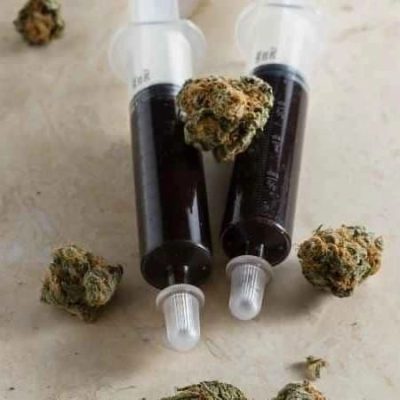 Indica RSO syringe 60g close-up – full-spectrum cannabis oil